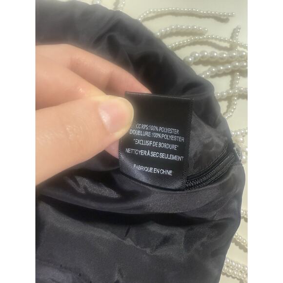 Lush Large Tweed Cropped Tank Pearl Detail Festival Party Nightlife Clubwear - Picture 7 of 9